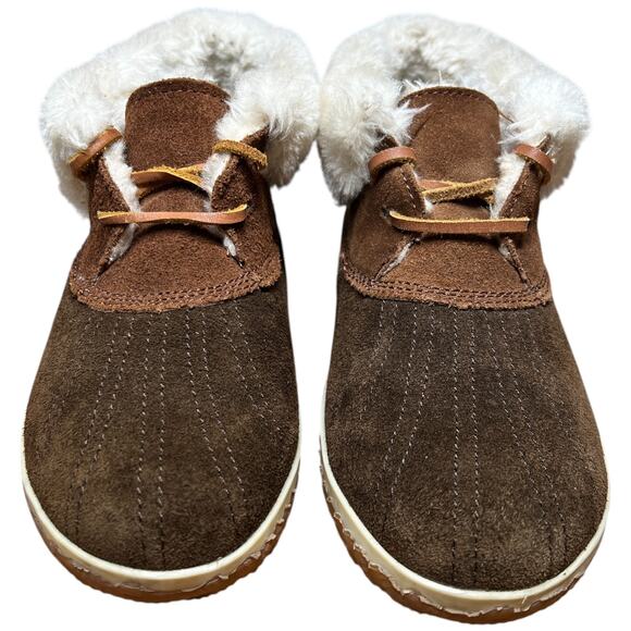 SPERRY Elayna Women 8 Duck Boot Brown Suede Leather Faux Fur Bootie Slipper Shoe - Picture 8 of 14